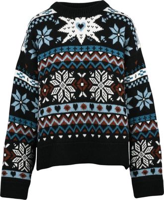Moschino Girocollo Trui - Dames - Ronde hals truien - Zwart - M - Wol - Truien & Vesten