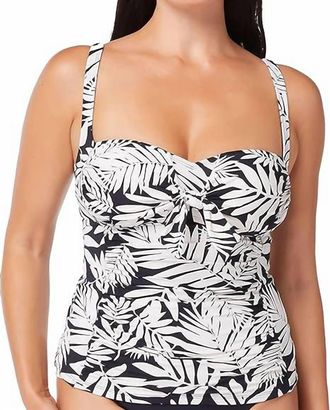Bleu Rod Beattie Urban Oasis Tie Front Over The Shoulder Tankini Top In Black