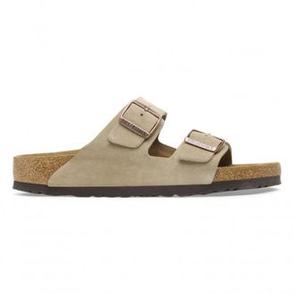 Birkenstock Sliders, male, Beige, Size: 12 US Soft Suede Sandal