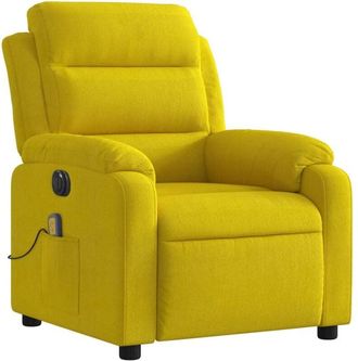 vidaXL Sillón reclinable de masaje eléctrico terciopelo amarillo vidaXL