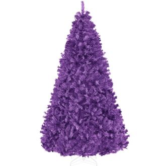 Best Choice Products Artificial Christmas Tree, 6ft Premium Unlit Pine Design, Dense Branches w/Easy Assembly - Purple