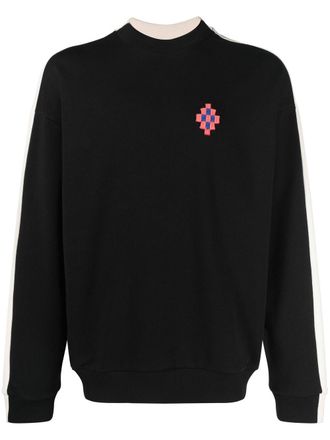 Marcelo Burlon Cross-patch cotton sweatshirt - men - Cotton - S - Black