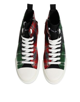Dolce & Gabbana Multicolor Cotton High Top Men Sneakers Shoes Co+wv+13lf