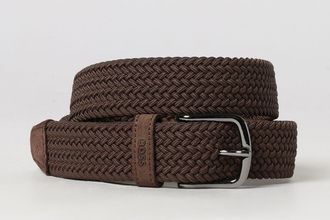 HUGO BOSS Adjustable Woven Leather Belt with Pin Buckle