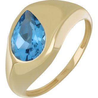 Bony Levy 14K Gold Chunky Topaz Ring in 14K Yellow Gold Swiss Blue at Nordstrom, Size 6.5