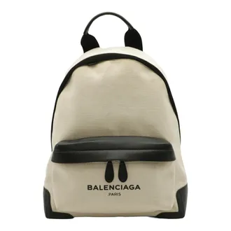 Balenciaga Black Canvas Leather Backpack (Pre-Owned)