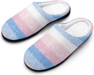 Generic Transgender Flag Womens Slippers Winter Warm House Shoes Indoor Outdoor Hotel Slipper