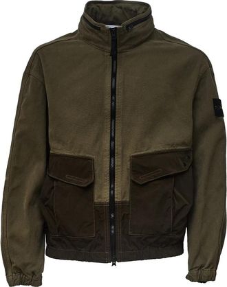Stone Island Water-Resistant Nylon Bomber Jacket - Heren - Bomber jackets - Groen - XL - Nylon - Jassen