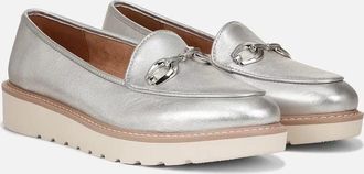 Naturalizer Adiline Bit I9941L2020 Flat Women Silver Leather Loafers GAL2027