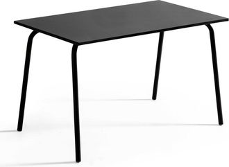 Oviala Mesa de jard&iacute;n de acero de 120 x 70 cm negro