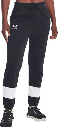 Under Armour Womens UA Rival Terry Colorblock Joggers Pants 1373069 (as1, Alpha, x_l, Regular, Regular, Black/White-001, X-Large)
