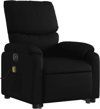vidaXL Vidaxl - Sill&oacute;n De Masaje Elevable El&eacute;ctrico Cuero Sint&eacute;tico Negro