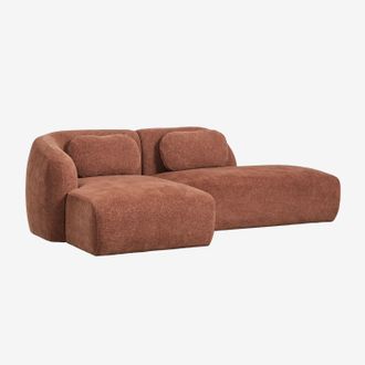 Sklum Sof&aacute; Modular Chaise Longue Izquierdo De 2 Piezas Con Div&aacute;n Derecho En Chenilla Coquette Sklum