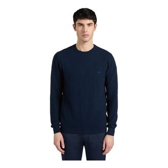 Harmont & Blaine Round-neck Knitwear, male, Blue, Size: XL Round-neck Knitwear