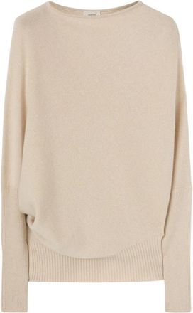 Agnona Asymmetrische Ronde Hals Trui - Dames - Ronde hals truien - Beige - S - Wol - Truien & Vesten