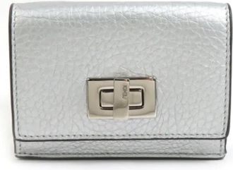 Fendi unisex, Pre-owned, Grijs, Maat: ONE Size Leer