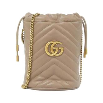 Gucci Pre-owned Bucket Bags, female, Beige, Size: ONE SIZE Pre-owned Vintage Bucket Shoulder Bag