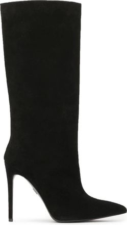 Kazar Laarzen met slip-on su&egrave;de bovenwerk - Dames - Laarzen met Hak - Zwart - 35 EU - Su&egrave;de - Schoenen