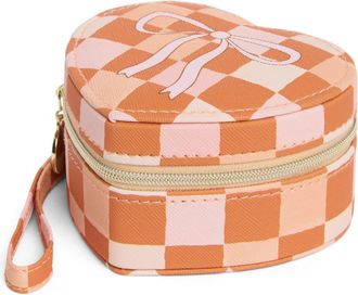 Nordstrom Heart Jewelry Box in Pink Check Bow at Nordstrom Rack