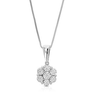 Vir Jewels 1/8 cttw Lab Grown Diamond Composite Pendant Necklace in Sterling Silver with Chain For Women