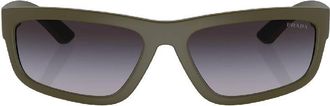 Prada Grey Gradient Rectangular Mens Sunglasses PS 05ZS 15X09U 59