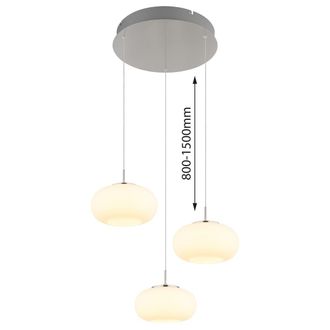 Globo Lighting L&aacute;mpara Colgante - Quintara - Acero - Vidrio - &Oslash; 49cm