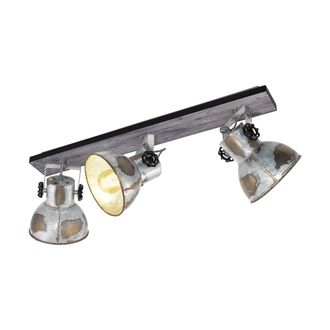 Eglo Eglo Lampada Da Soffitto Barnstaple, Plafoniera Vintage A Tre Punti Luce, Dal Design Industriale, Spot Da Parete Retr In Acciaio Zincato Dallaspetto U