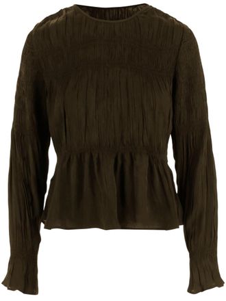 By Malene Birger Brown Textured Round Neck Top