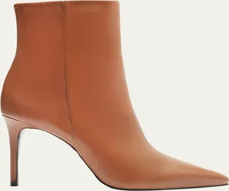 Schutz Mikki Leather Stiletto Zip Booties