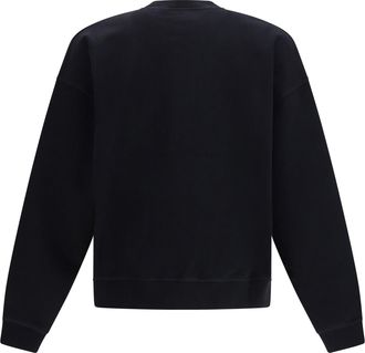 Dsquared2 Mens Cotton Crew Neck Sweatshirt With Logo Print Black Sweatshirts Sweater