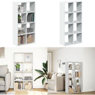 vidaXL Libreria divisoria bianca 69,5x29x137,5 cm in legno ingegnerizzato - Archiviazione - Design geometrico