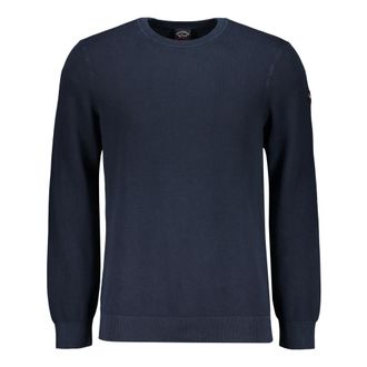 Paul & Shark Paul & Shark, Round-neck Knitwear, male, Blue, Size: L Navy long sleeve shirt