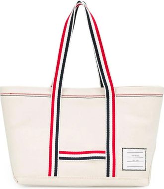 Thom Browne Tassen, Heren, Beige, ONE Size, Katoen, Stijlvolle Tas voor Dagelijks Gebruik