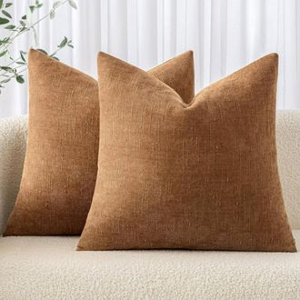 OEM Fundas De Dos Piezas Sugarmom De Textura Suave, Ideales Para Sof&aacute;s Y Dormitorios, 45 X 45 Cm, Color Marr&oacute;n