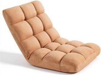 OEM Sill&oacute;n De Suelo Relax, Sill&oacute;n Reclinable Con Respaldo Ajustable En 14 Posiciones, Acolchado De Espuma Y Tapizado De Forro Polar Coral, Para Lectura De