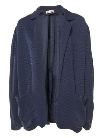 Marni Geribbelde blazer met opgestikte zak - Blauw