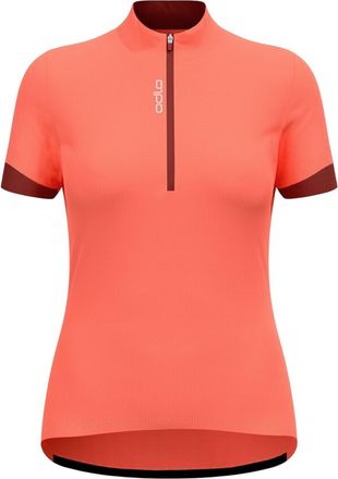 Odlo Fietsshirt voor dames met kleurblokken en normale pasvorm (Koraal)