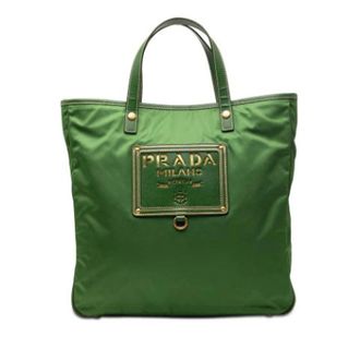 Prada Pre-owned Vintage Satchel - Dames - Vintage Shopper - Groen - ONE Size - Nylon - Vintage