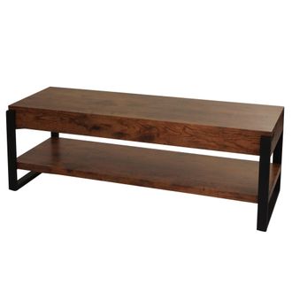 Hhg Hhg - Tv Rack 703, Mesa Tv Lowboard Mesa Tv, Metal 42x120x44cm, Roble Silvestre Oscuro