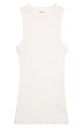 Lisa Yang Amya Ribbed Cotton & Cashmere Sleeveless Sweater in Salt at Nordstrom, Size 2