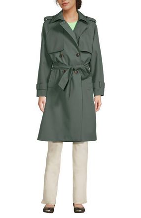 Lands End Squall Waterproof Modern Trench Coat in Spruce at Nordstrom, Size Medium