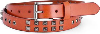 OLD TREND Lily Genuine Leather Studded Sleek Everyday Belt in Camel at Nordstrom, Size Medium