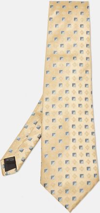 HUGO BOSS Boss By Hugo Boss Yellow Patterned Silk Traditional Tie