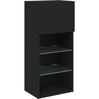 vidaXL Vidaxl - Mueble Para Tv Con Luces Led Negro 40,5x30x90 Cm