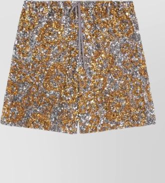 Dries Van Noten sequin embellished shorts elastic waistband