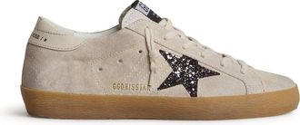 Golden Goose WOMENS SUPER-STAR IN SUEDE WITH GLITTER STAR - Golden Goose Deluxe Brand - Woman