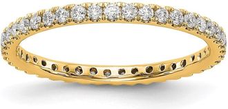 Diamond2Deal 14k Yellow Gold Lab Grown Diamond Eternity Wedding Band Ring 1/2Ct Clarity- VS Color- G-H