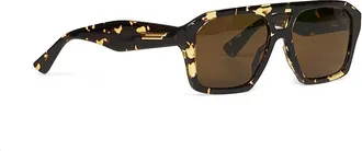 Bottega Veneta Womens Aviator Sunglasses Havana-Brown Multicolour Acetate Glasses & Frames