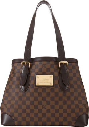 Louis Vuitton Brown Damier Ebene & Vachetta Leather Hampstead Mm (Authentic Pre-Loved)