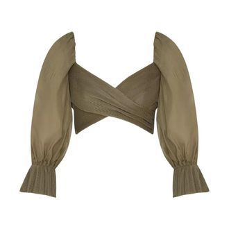 Zimmermann Pleated Bodice - female - Zimmermann - Blouses - Green - XS - Blouses & Shirts